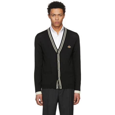 gucci bee patch cardigan|Gucci wool cardigan.